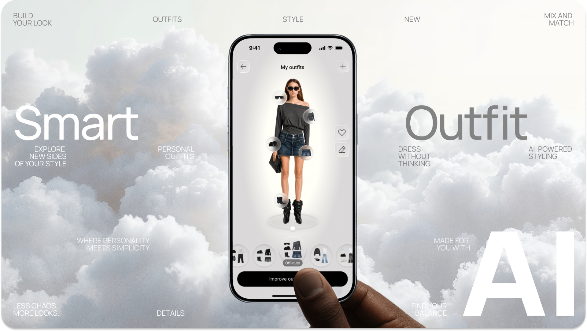 AI Outfit Builder — UI Concept for a Digital Wardrobe