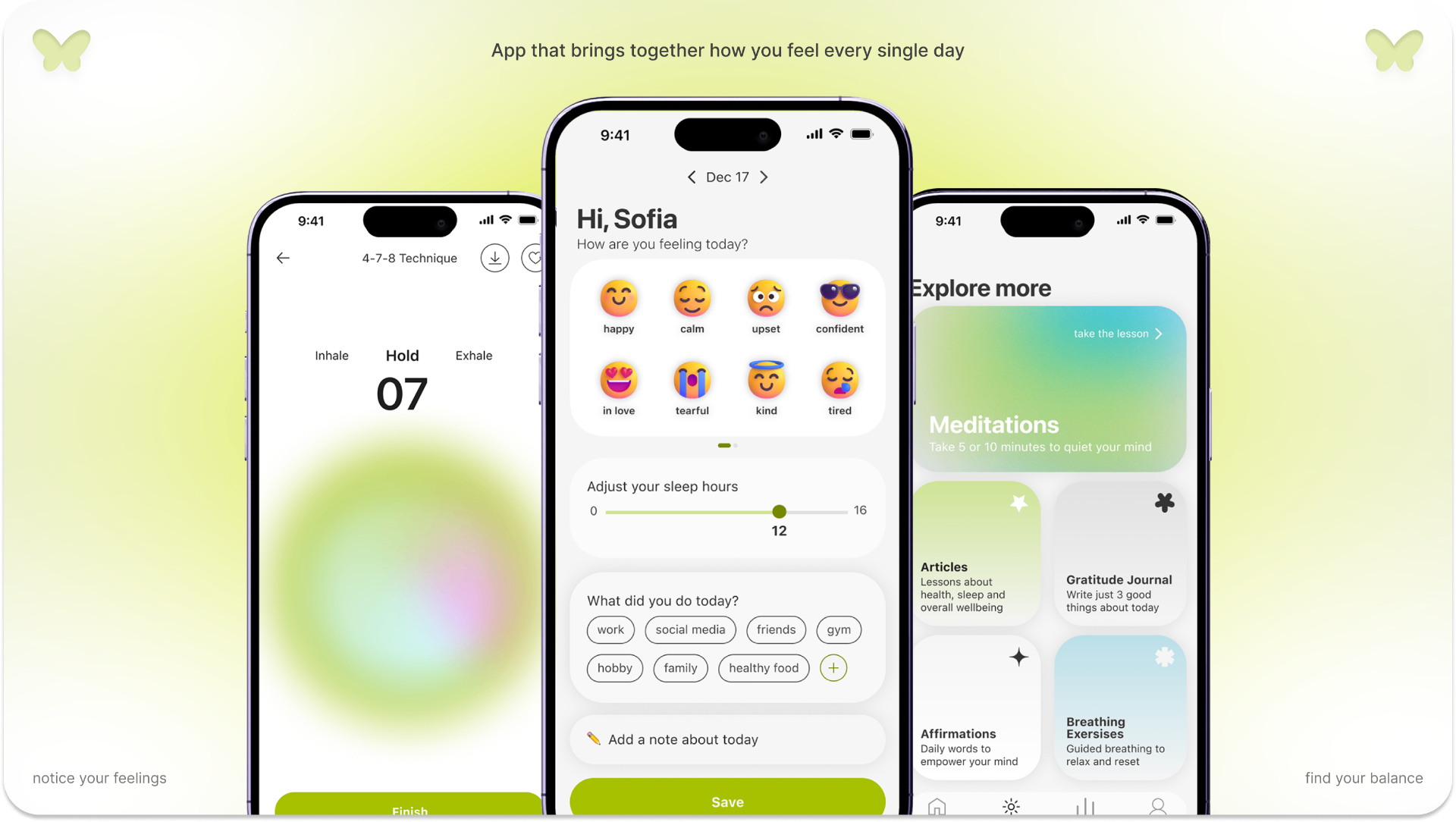 Moodwings — Mental Wellness App Design
